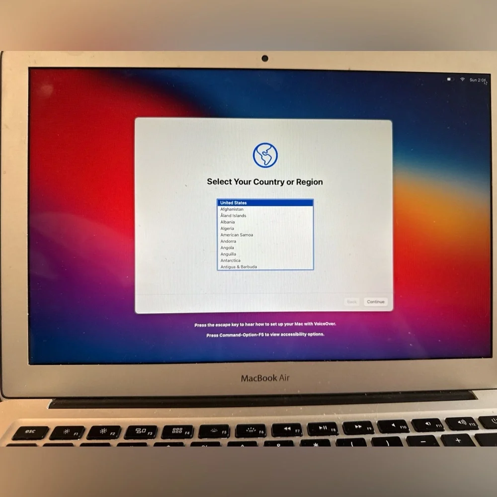 Apple Silver MacBook Air with Black Keyboard 13.3 inch screen